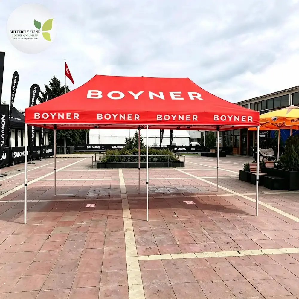 300x600 baskılı stand çadırı