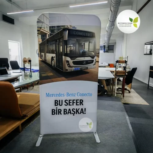 Kumaş Stand Düz 80x200cm (Tekstil Baskılı Boru Pano Banner)