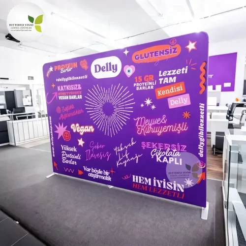 Kumaş Stand Düz 250x400cm (Tekstil Baskılı Boru Pano Banner)