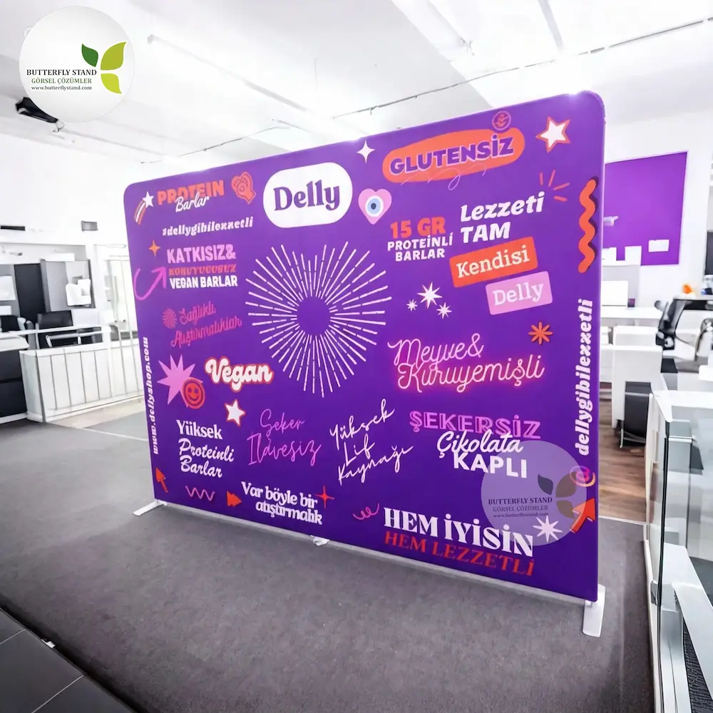 Kumaş Stand Düz 250x400cm (Tekstil Baskılı Boru Pano Banner)