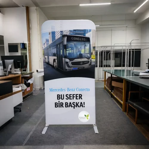 Kumaş Stand Düz 100x200cm (Tekstil Baskılı Boru Pano Banner)