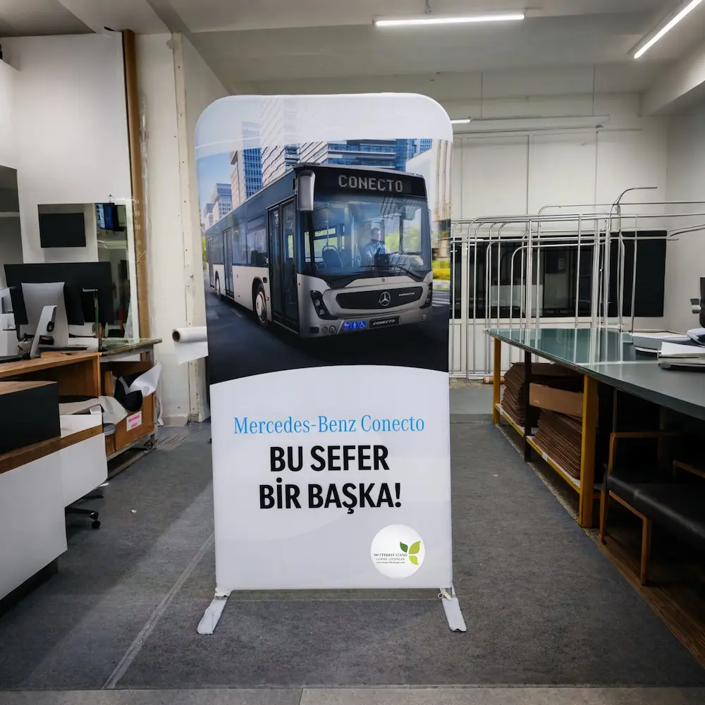 Kumaş Stand Düz 100x200cm (Tekstil Baskılı Boru Pano Banner)