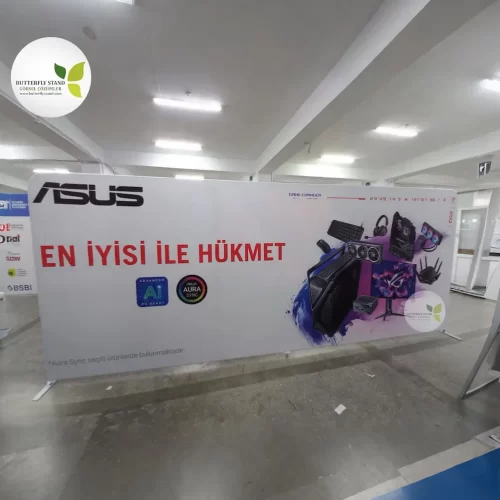 Kumaş Stand Düz 230x600cm (Tekstil Baskılı Boru Pano Banner)