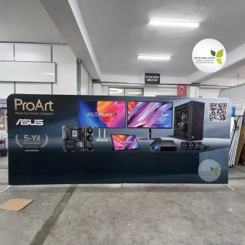Kumaş Stand Düz 250x500cm (Tekstil Baskılı Boru Pano Banner)