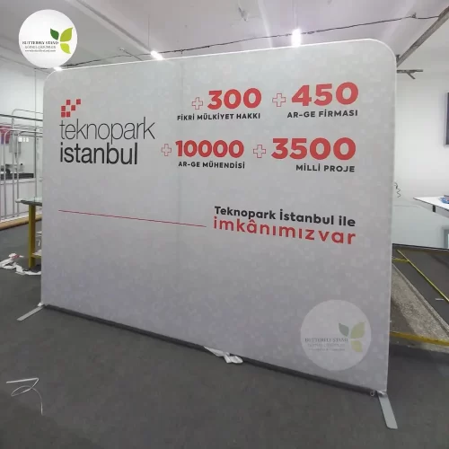 Kumaş Stand Düz 250x300cm (Tekstil Baskılı Boru Pano Banner)